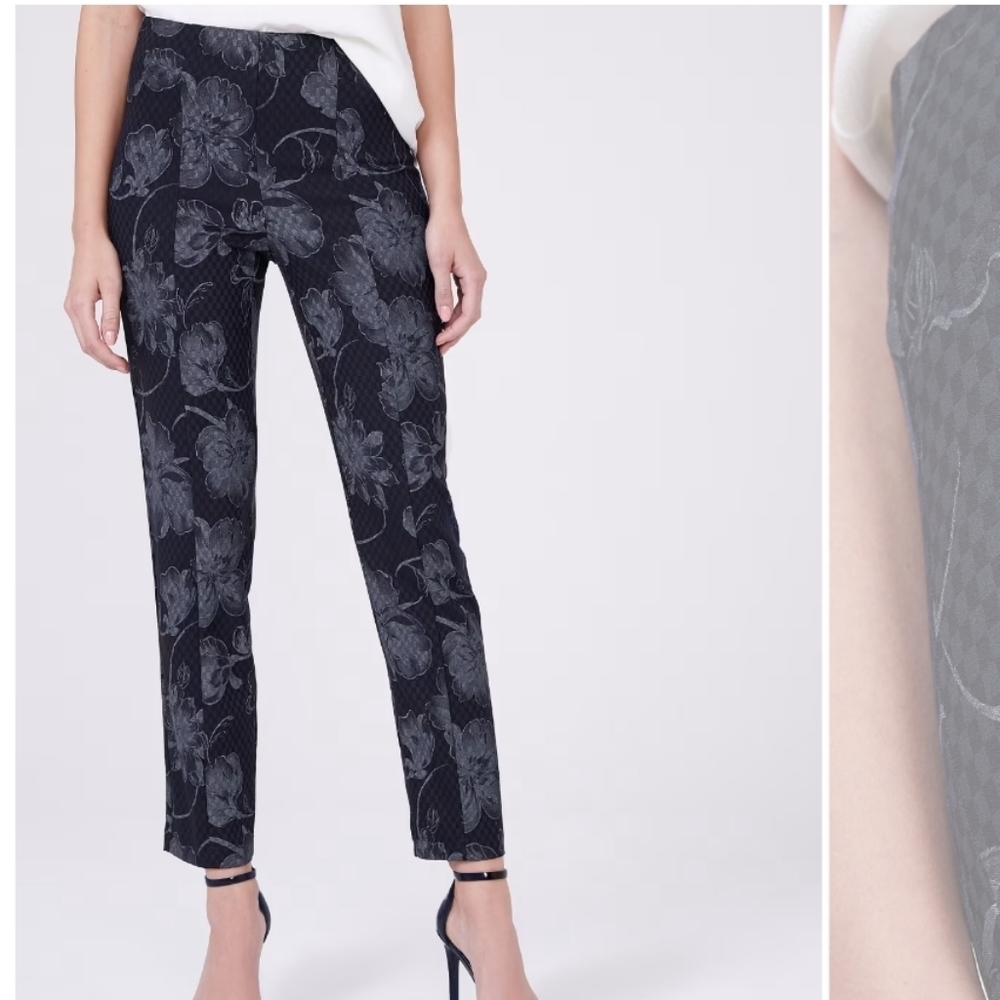 Frank Lyman Design Pull On Floral Print Ankle Pants NWT Size 6